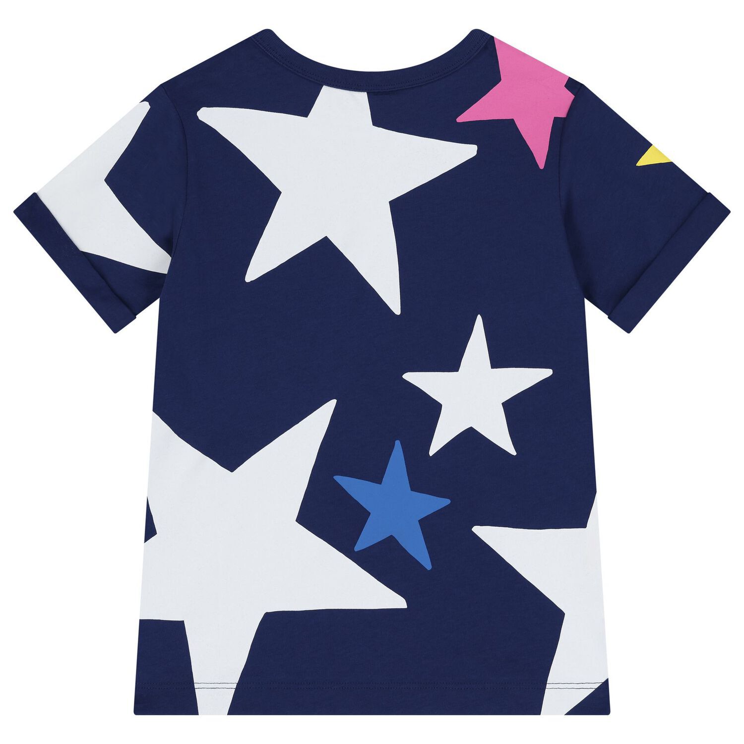 Girls Navy Blue Star T-Shirt, 1, hi-res