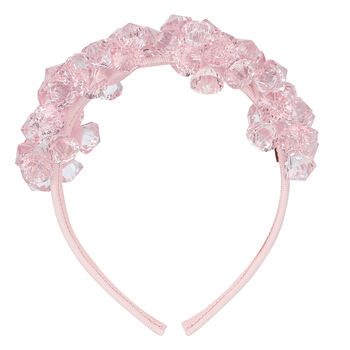 Girls Pink Embellished Diamante Hairband