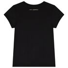 Girls Black Logo T-Shirt, 1, hi-res