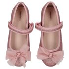 Girls Pink Bow Glitters Shoes, 3, hi-res