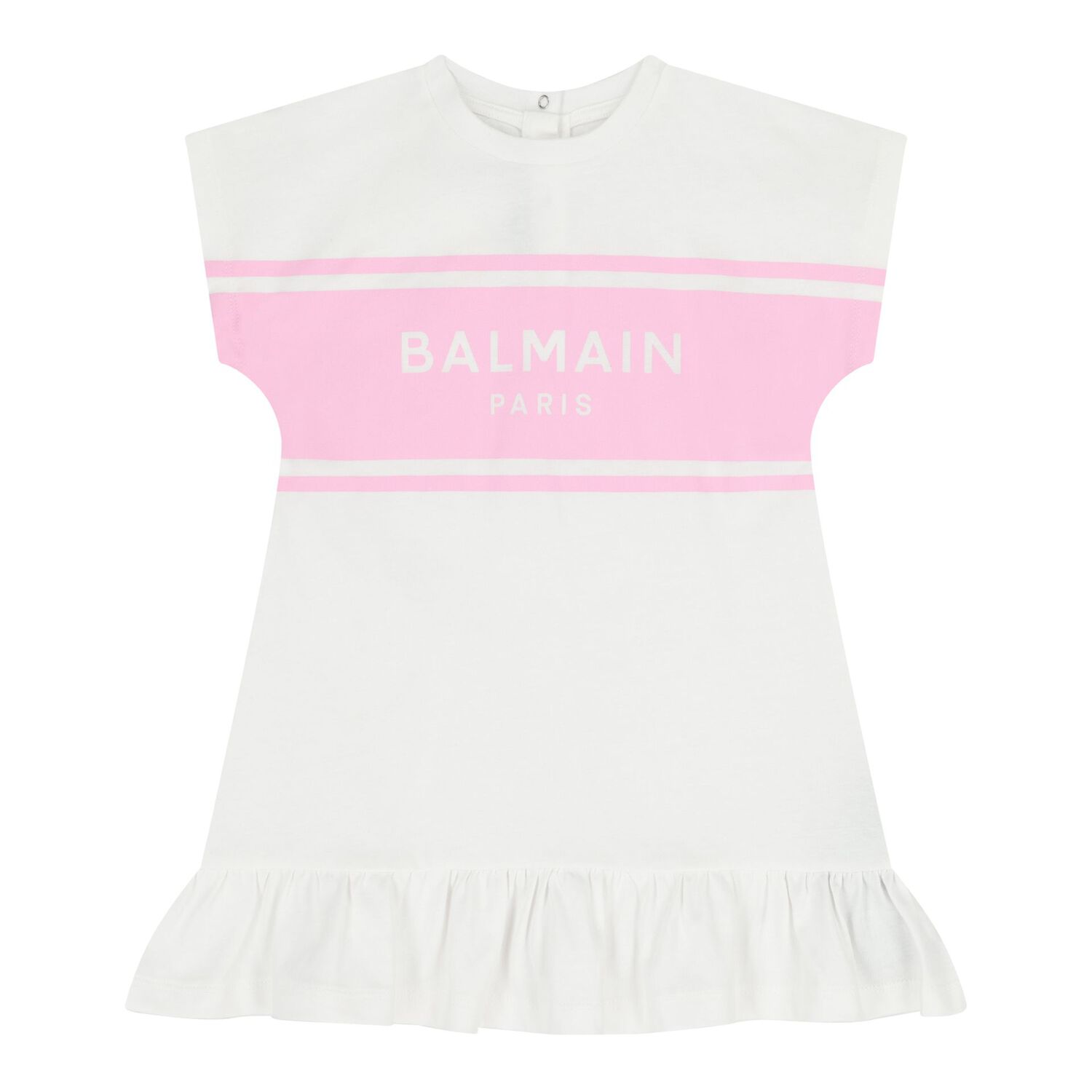 Baby Girls White & Pink Logo Dress Set, 1, hi-res