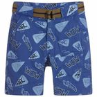 Boys Blue Logo Bermuda Shorts, 1, hi-res