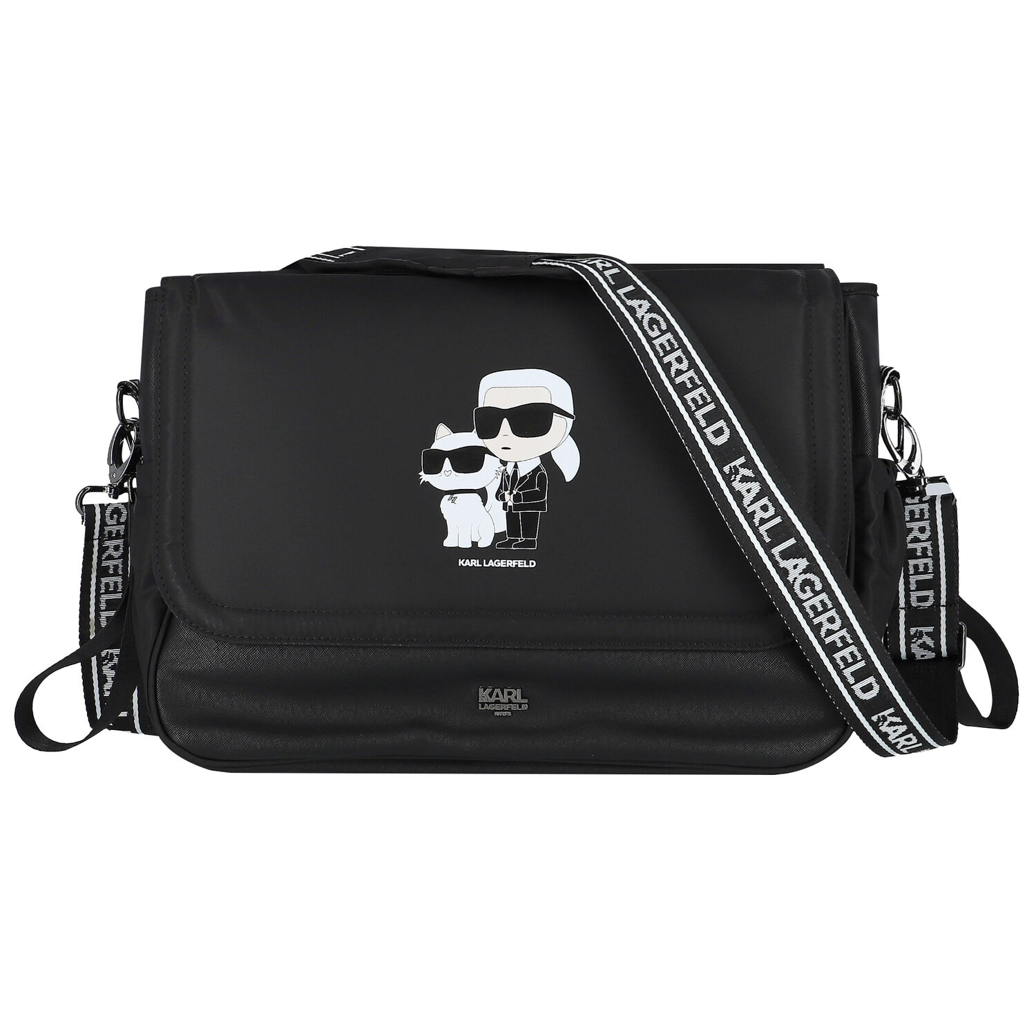 Black Logo Baby Changing Bag, 1, hi-res