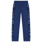 Boys Blue Camouflage Joggers, 1, hi-res