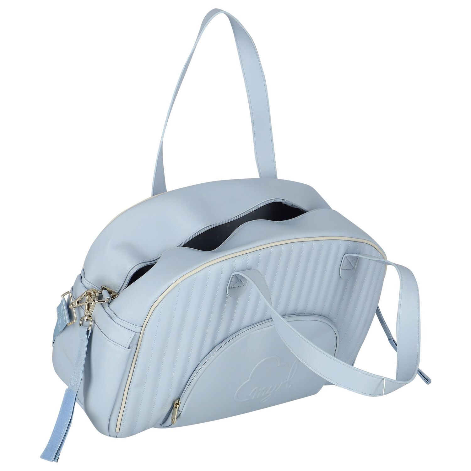 حقيبة مواليد مبطنة من الجلد الصناعي باللون الأزرق للأطفال , 1, hi-res