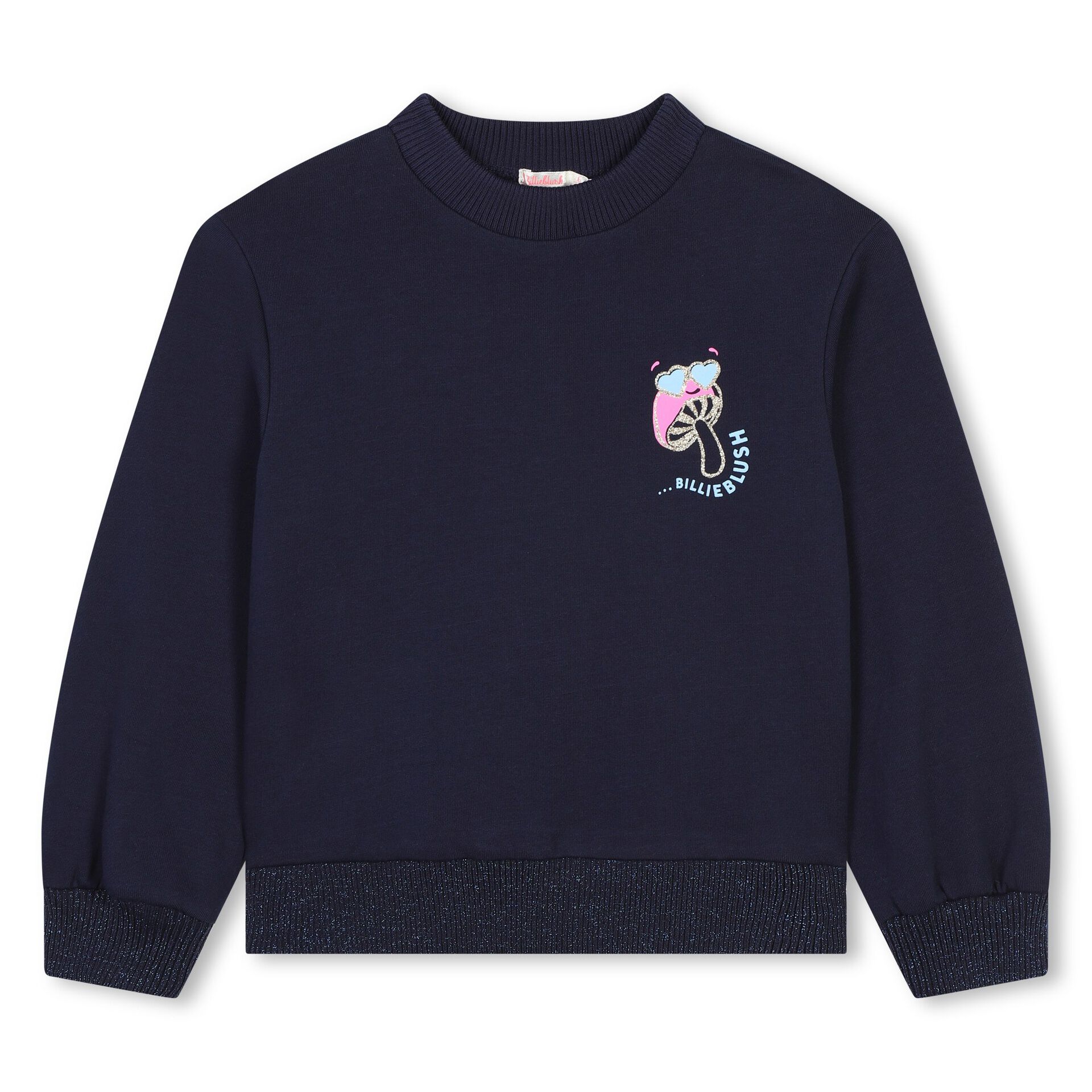 BILLIEBLUSH Girls Navy Blue Glitter Sweatshirt Junior Couture USA