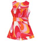 Girls Pink Onde Logo Playsuit, 1, hi-res