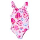 مايو سباحه للبنات بطبعه سمكه باللون الوردى, 1, hi-res