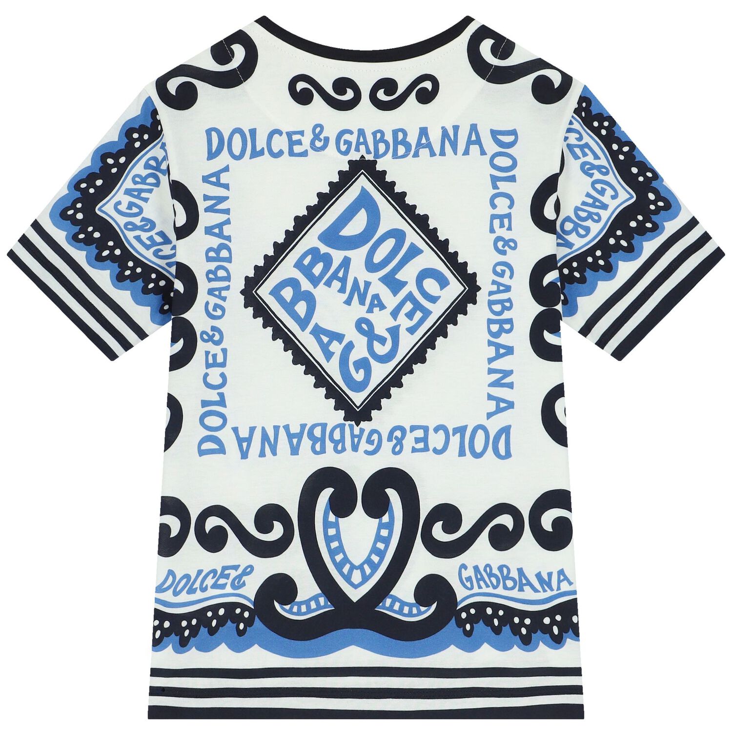 White & Blue Marina Print T-Shirt, 1, hi-res image number null