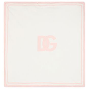 Baby Girls Pink & Ivory Logo Blanket