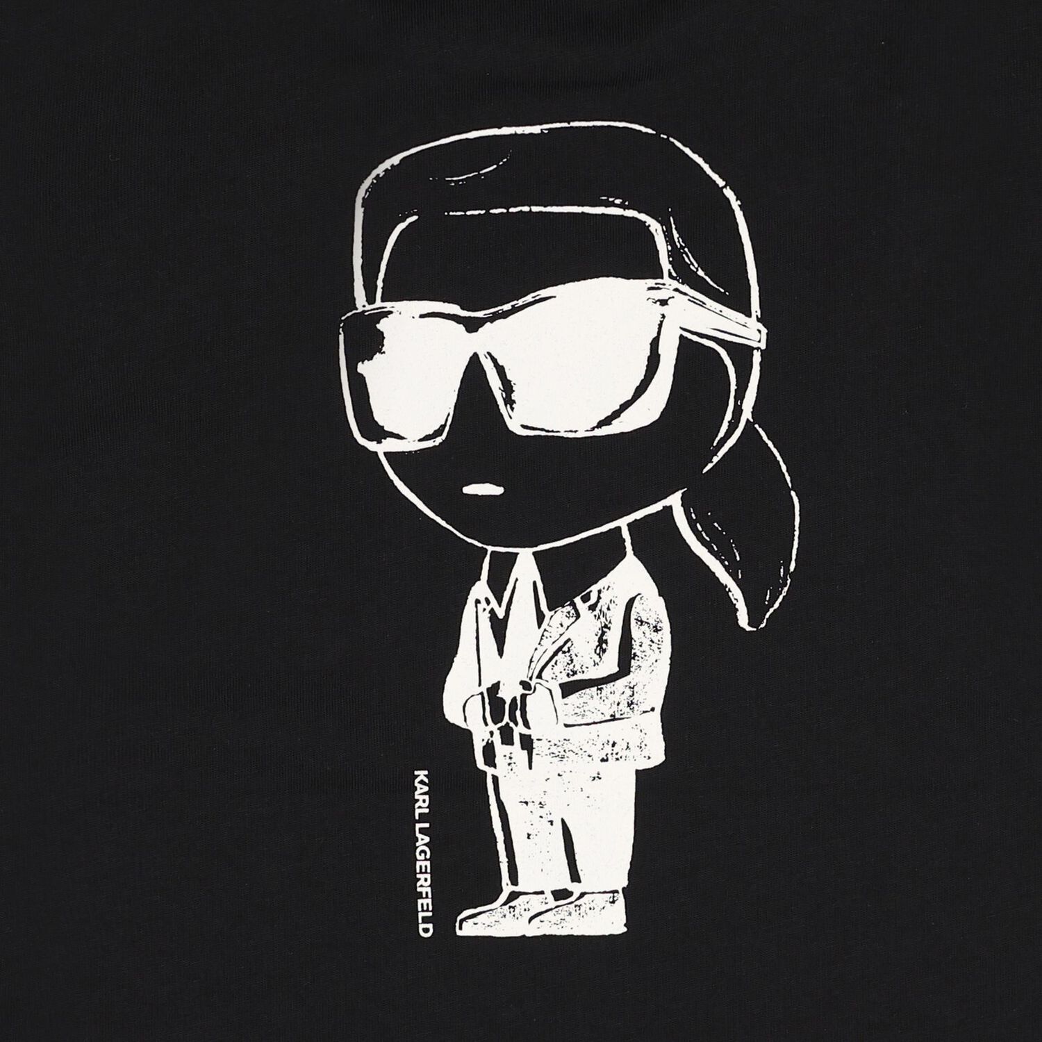Boys Mini Me Black Ikonik Karl T-Shirt, 1, hi-res