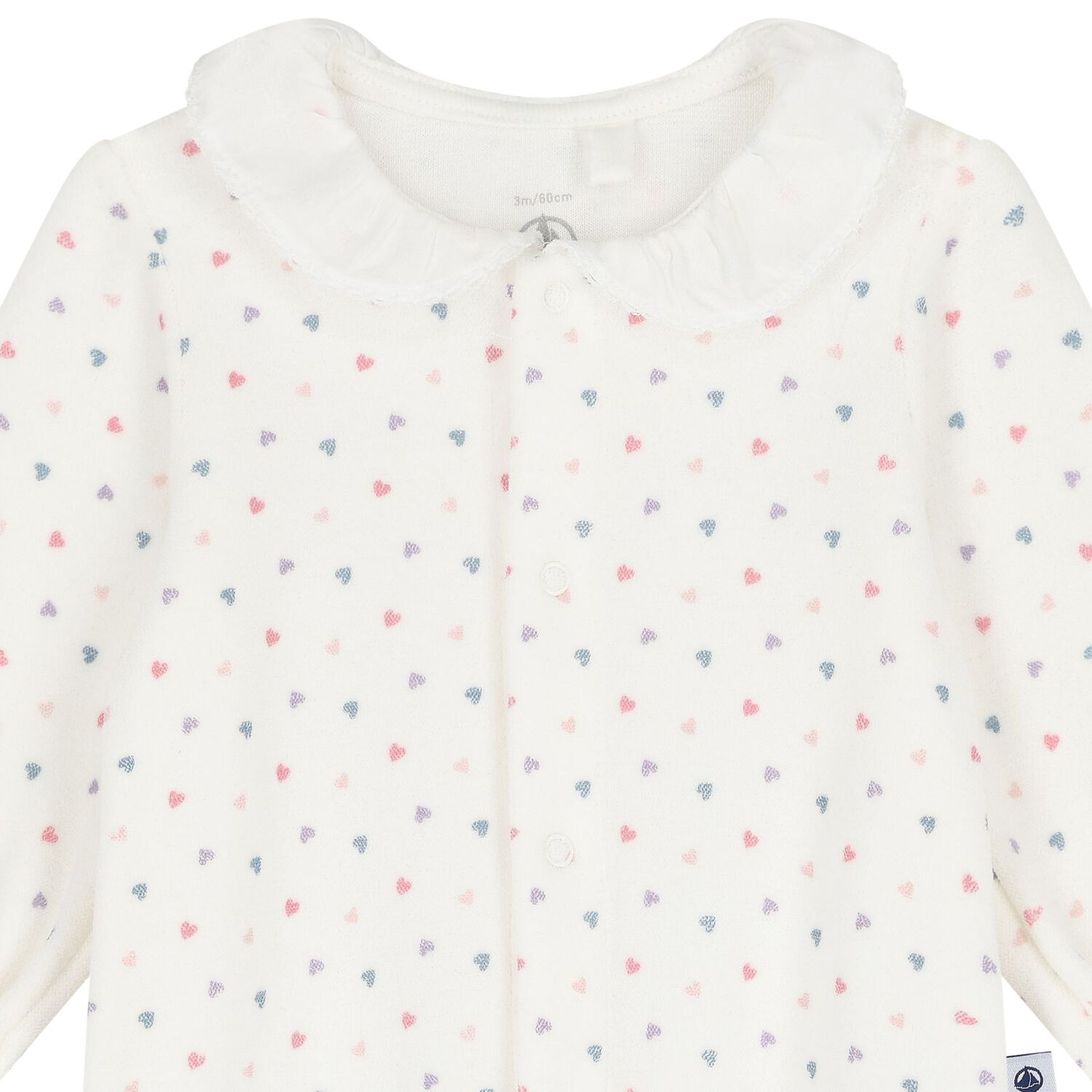 Baby Girls Ivory Hearts Babygrow, 1, hi-res