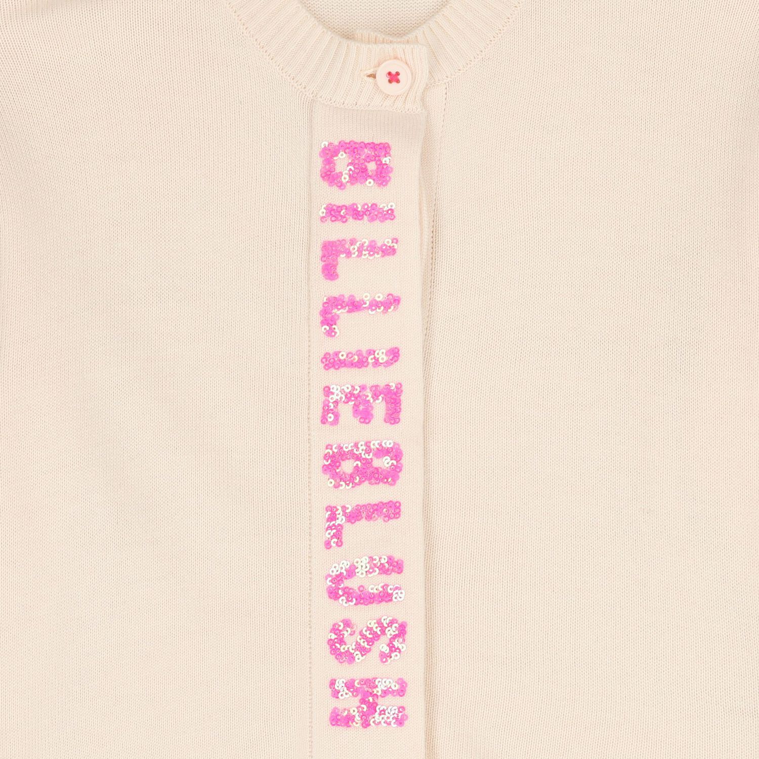 كارديجان مزين بترتر باللون الوردي للبنات, 1, hi-res