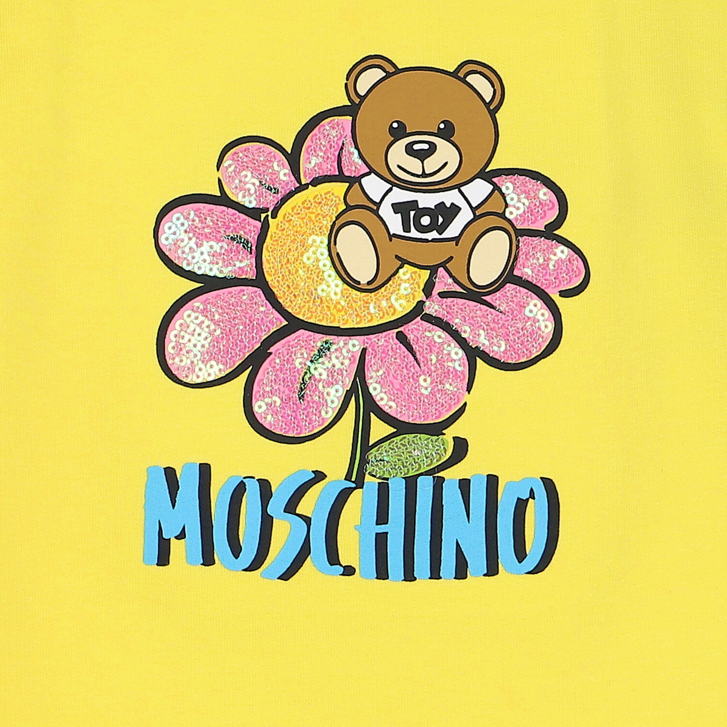 Younger Girls Yellow Teddy Logo Dress, 1, hi-res image number null