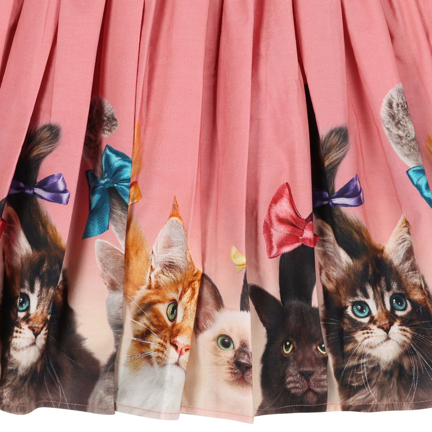 Girls Pink Cat Dress, 3, hi-res
