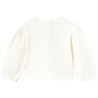 Younger Girls White Printed Long Sleeve Top, 3, hi-res