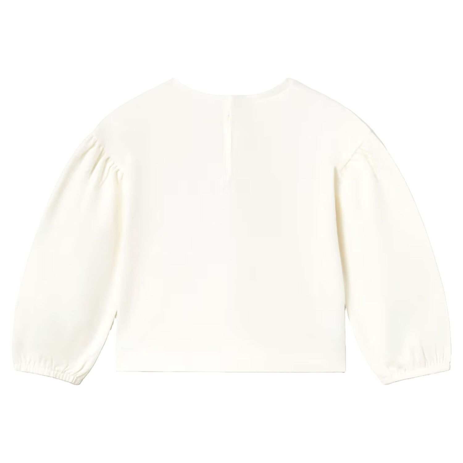 Younger Girls White Printed Long Sleeve Top, 3, hi-res