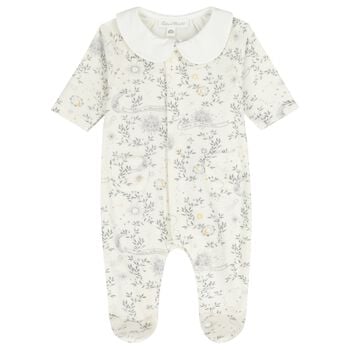 Ivory Star Velour Babygrow