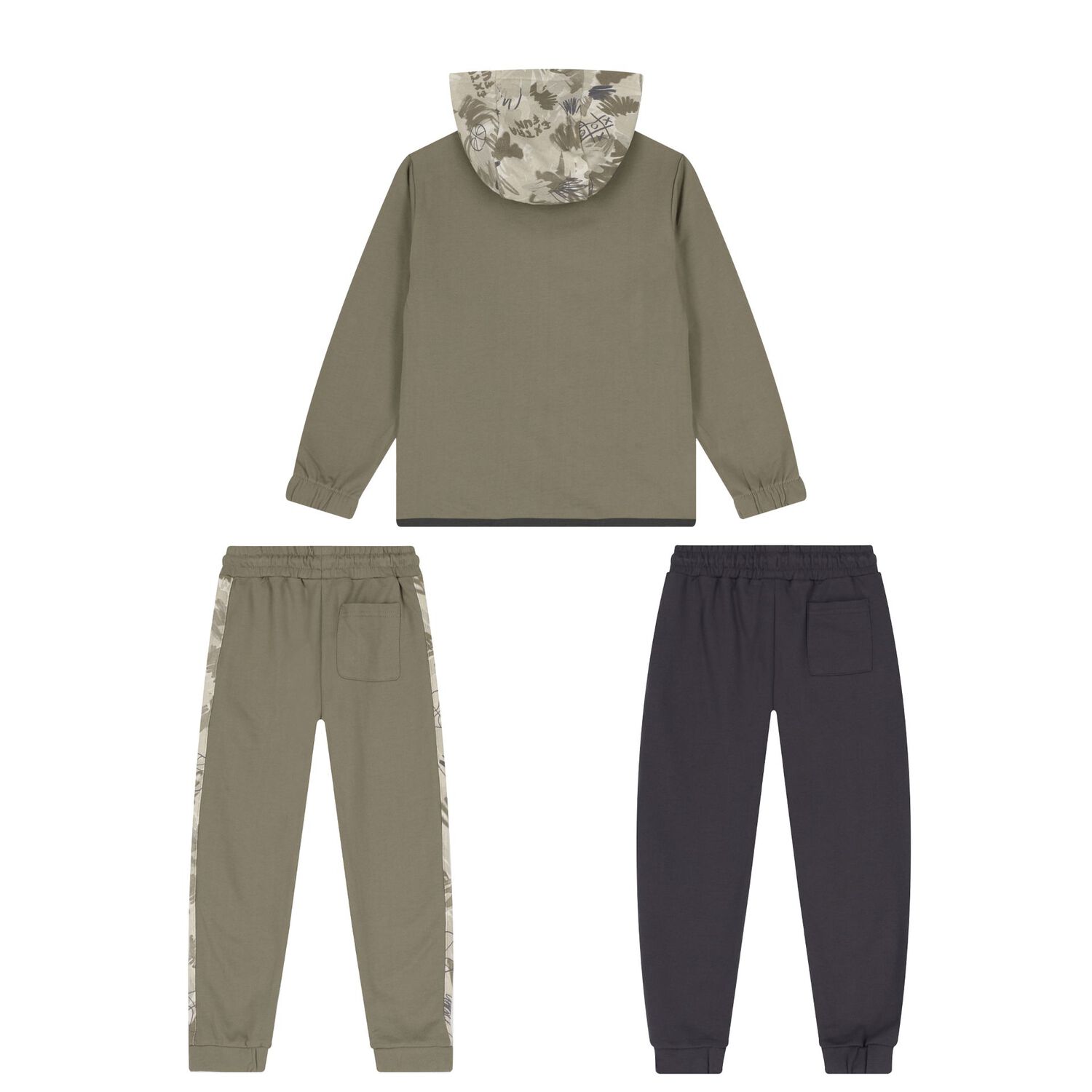 Boys Green & Grey Tracksuit Set (3 Piece), 2, hi-res