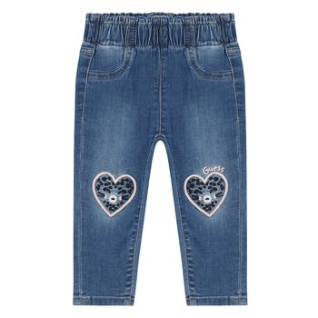 Baby Girls Blue Heart Denim Jeans