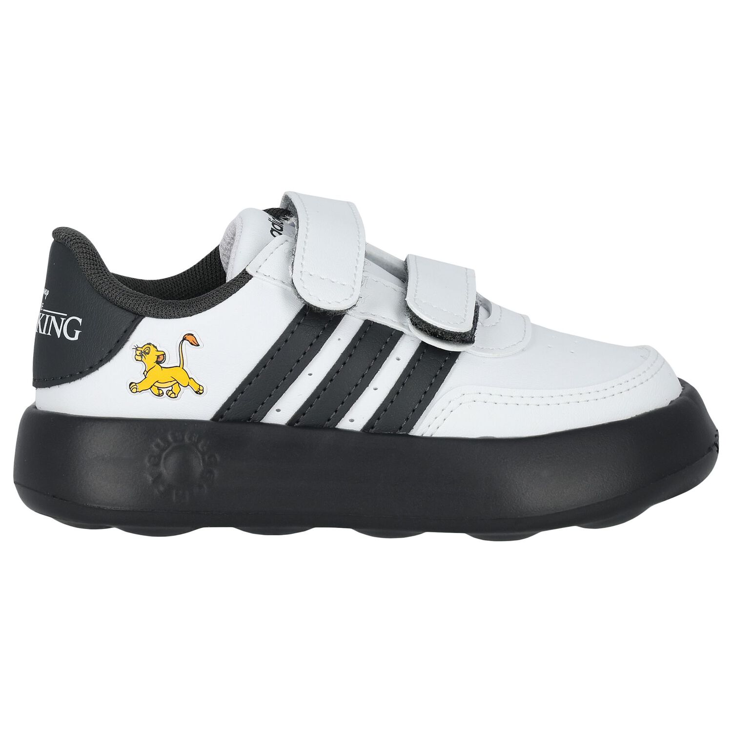 White & Black Logo Lion King Trainers, 1, hi-res