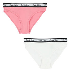 Girls White & Pink Bikini Brief (2-Pack)