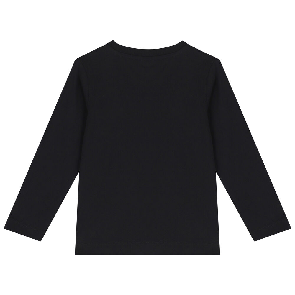 Stella McCartney Younger Boys Black Logo Long Sleeve Top Junior