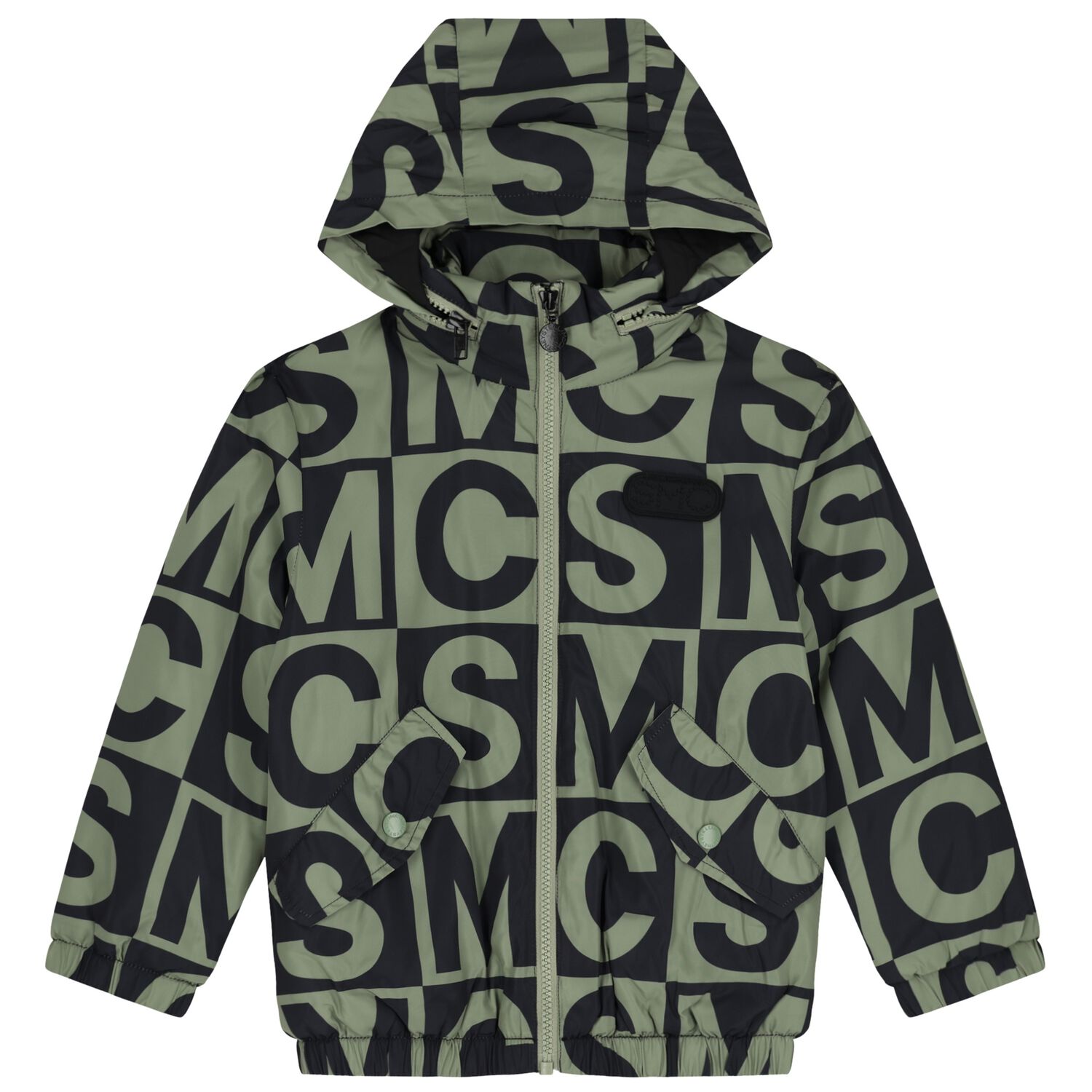 Boys Green & Black Logo Puffer Jacket, 1, hi-res image number null