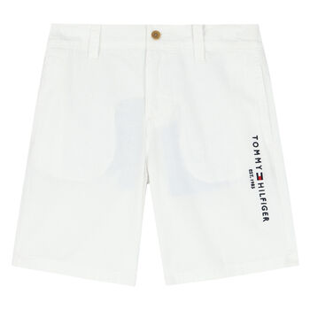 Boys White Logo Shorts