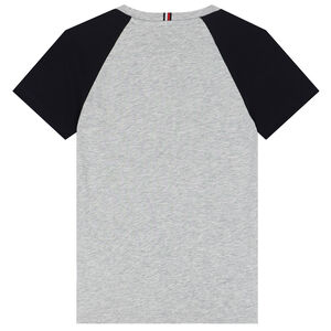 Boys Grey & Navy Logo T-Shirt