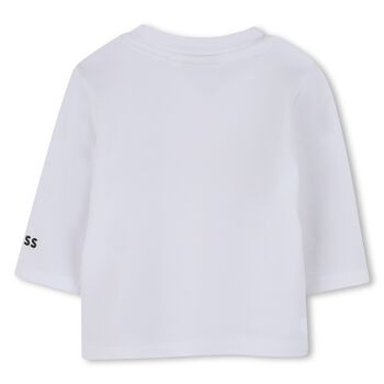 Baby Boys White Logo Long Sleeve Top