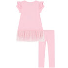 طقم ليغينز باللون الوردي للبنات, 1, hi-res