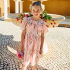 Girls Pink Chiffon Floral Dress, 1, hi-res