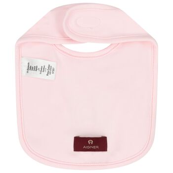 Baby Girls Pink Logo Bib