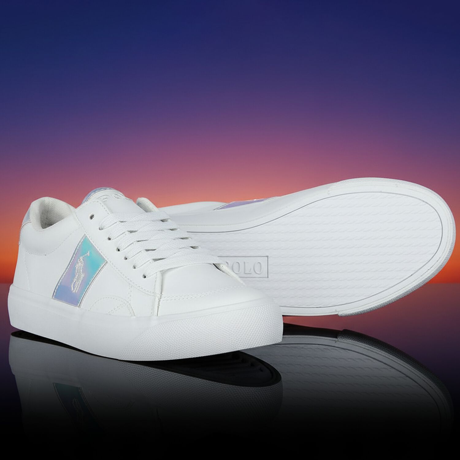 Girls White Logo Trainers, 1, hi-res