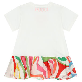Girls Ivory Logo Dress