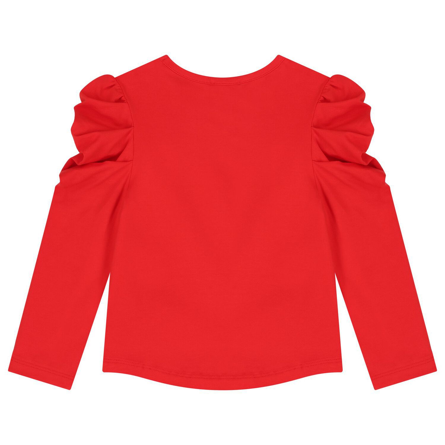 Girls Red Bow Long Sleeve Top, 2, hi-res