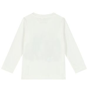 Younger Boys Ivory Graphic Long Sleeve Top