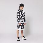 شورت بالشعار باللونين الأبيض والأسود للأولاد , 1, hi-res