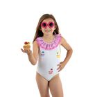 Girls White & Pink Cupcake Swimsuit, 1, hi-res