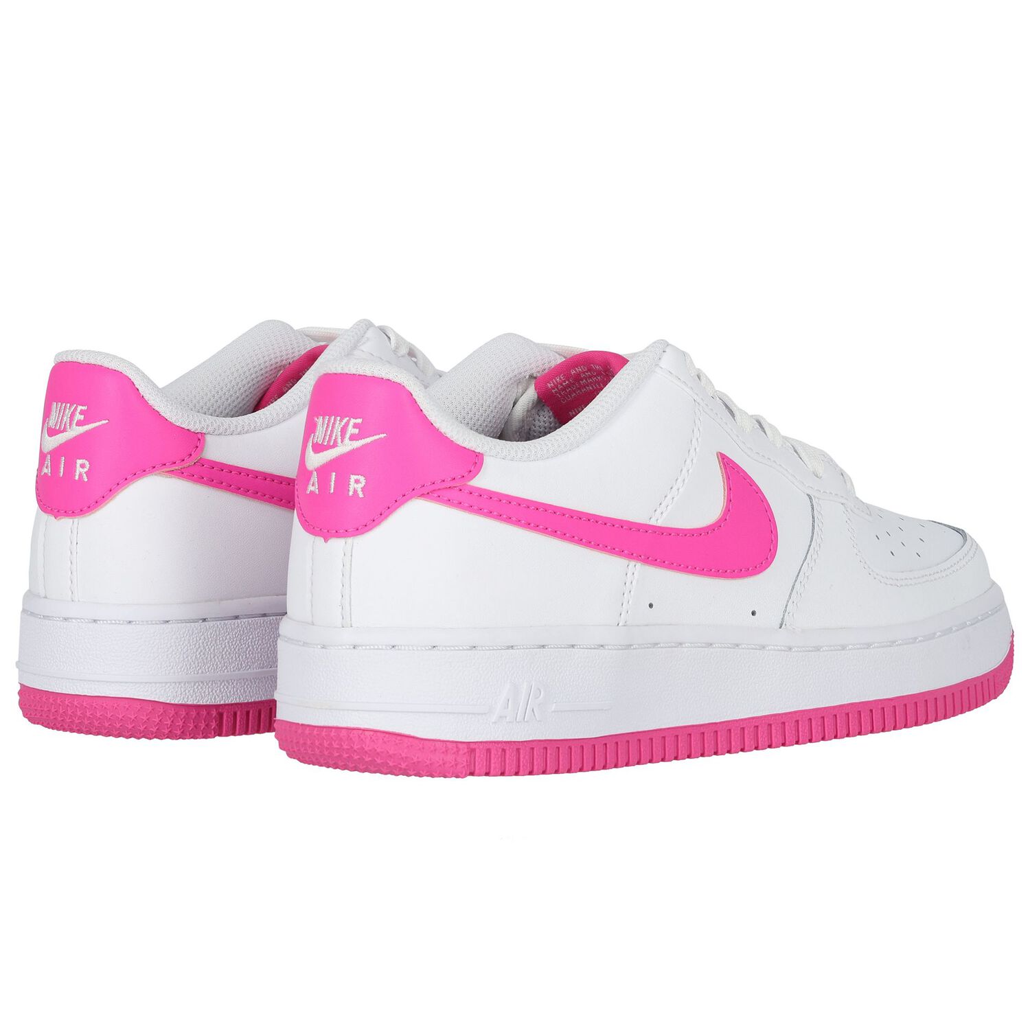 Girls White & Pink Air Force 1 Trainers, 2, hi-res image number null