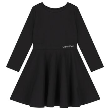 Girls Black Logo Dress