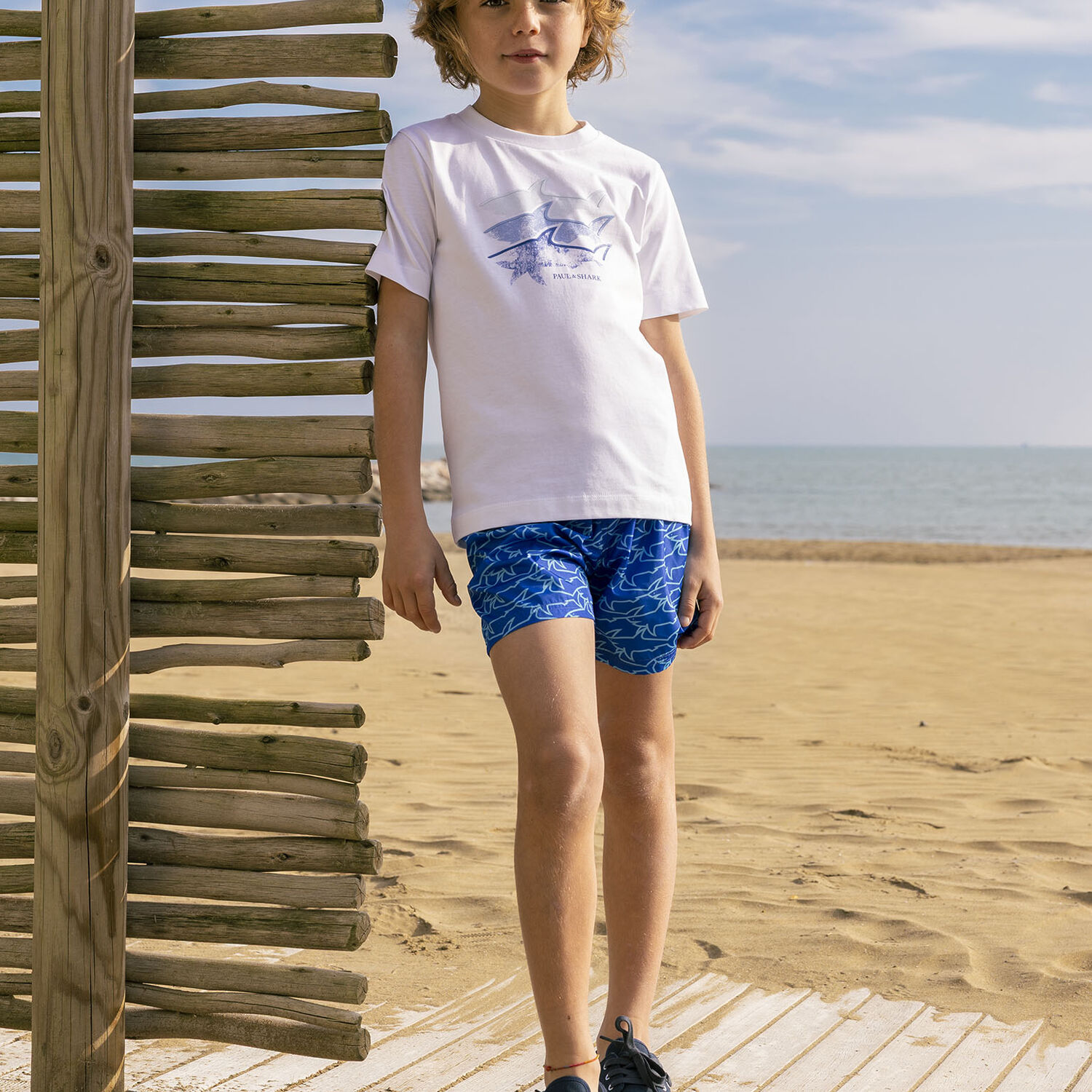 Boys White Logo T-Shirt, 1, hi-res