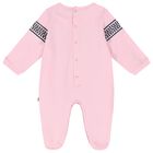 طقم بنات بالشعار باللون الزهري, 1, hi-res