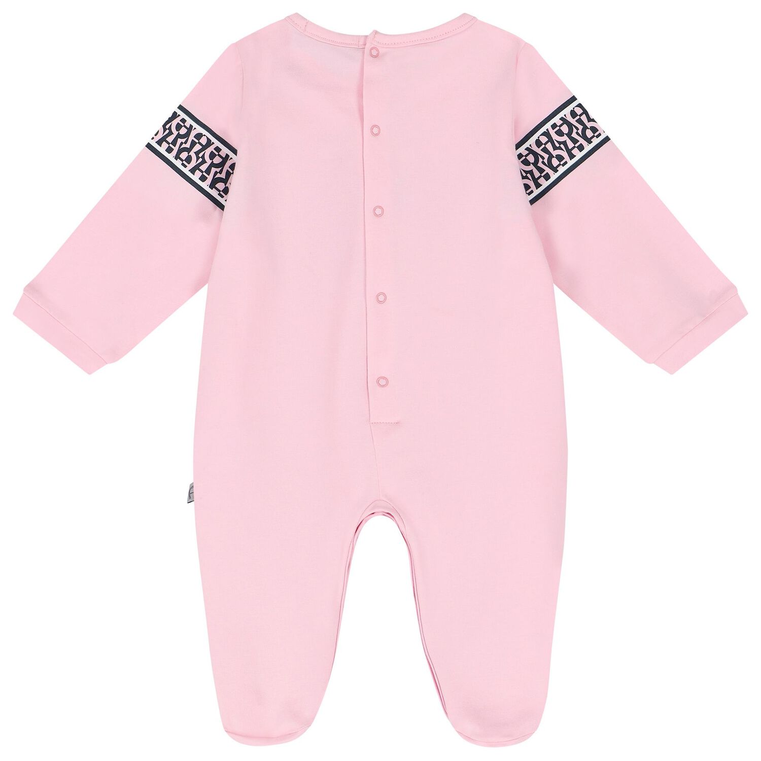 طقم بنات بالشعار باللون الزهري, 1, hi-res