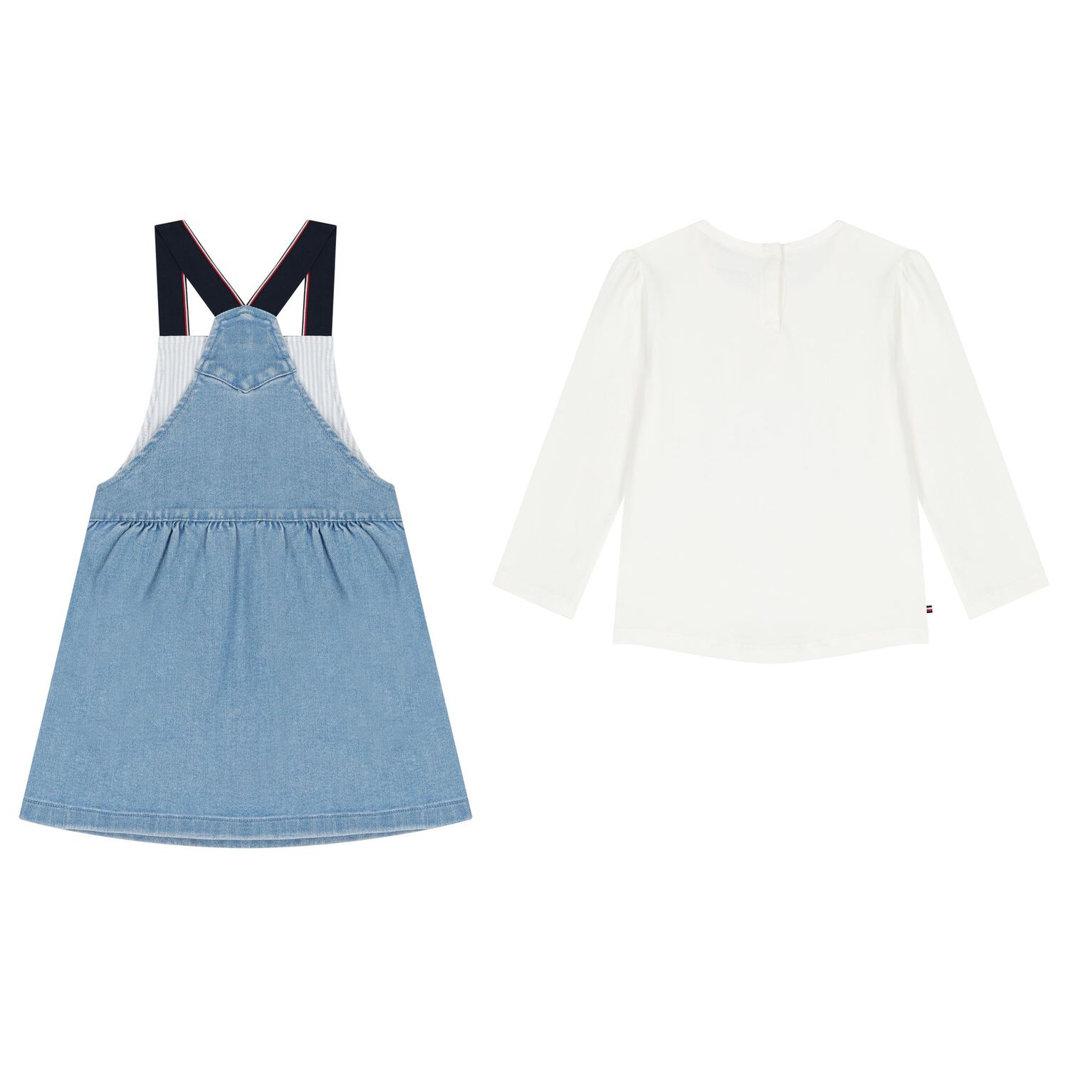 Younger Girls White & Blue Dress Set, 1, hi-res image number null