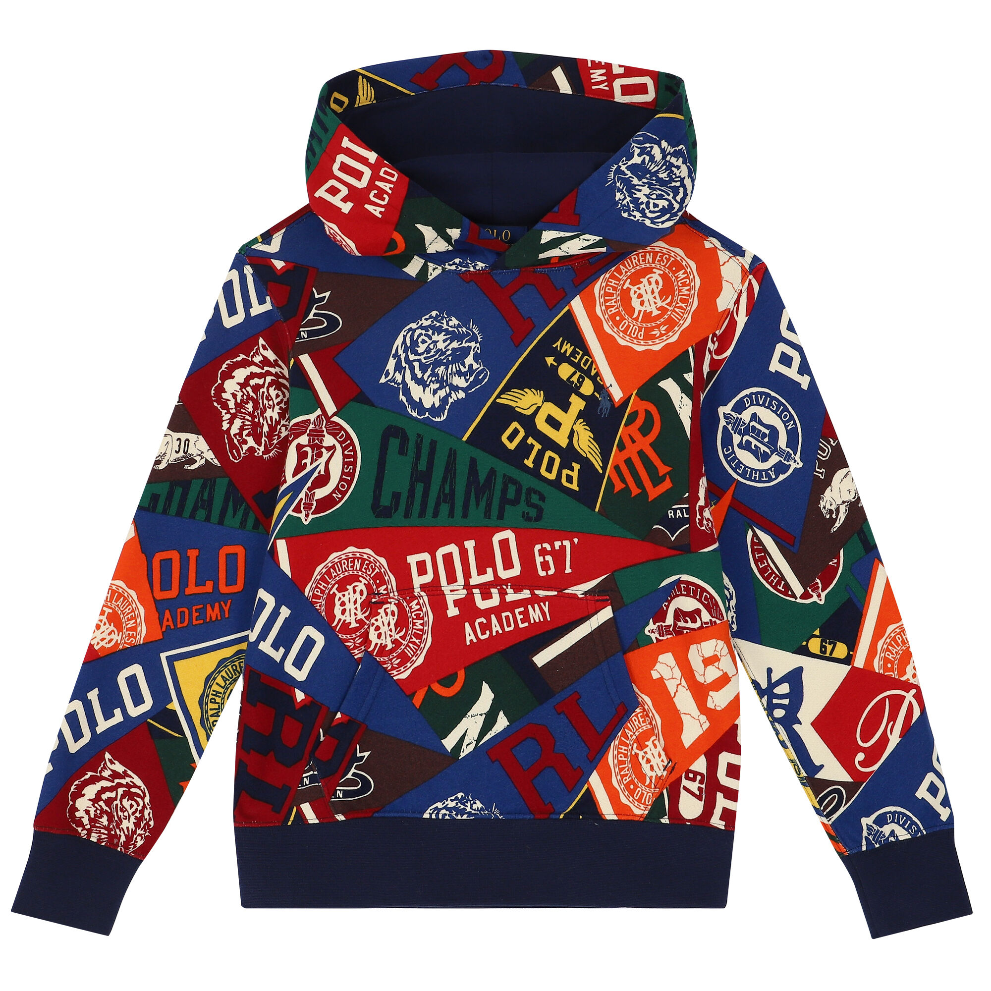 Ralph Lauren Boys Multi Colored Logo Hooded Top Junior Couture USA