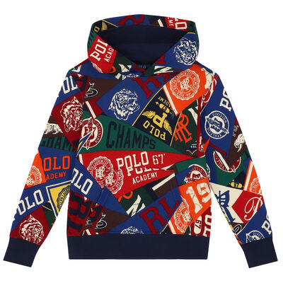 Boys Multi-Colored Logo Hooded Top