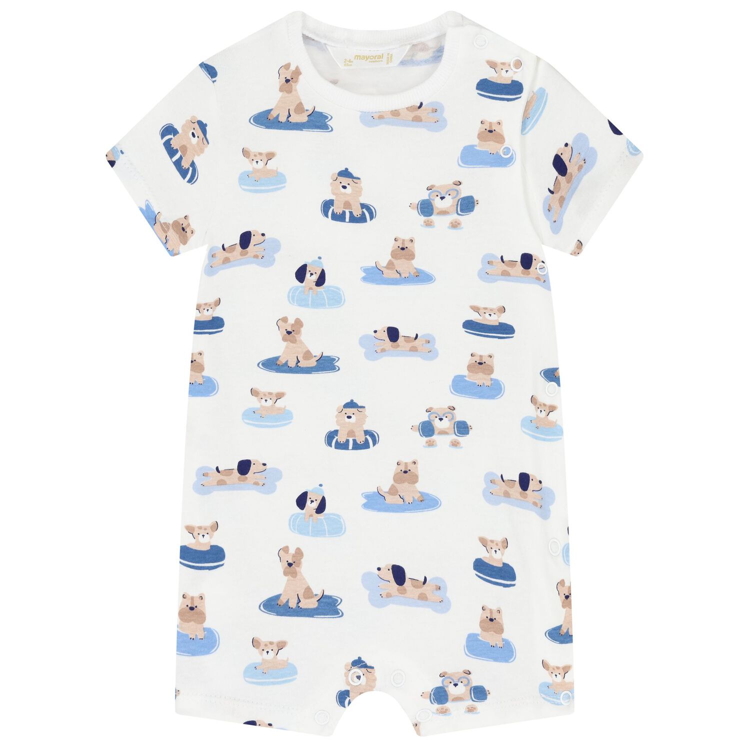 Baby Boys Blue & White Rompers (3 Pack), 2, hi-res image number null
