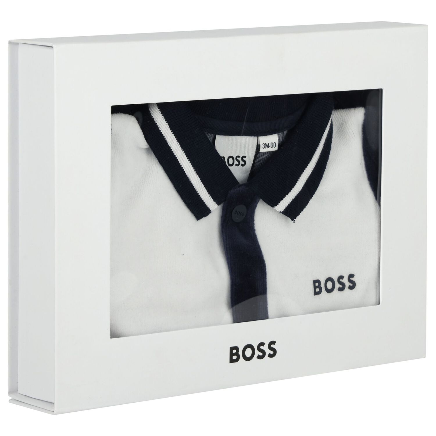 Baby Boys Navy Blue & White Logo Babygrow, 1, hi-res image number null